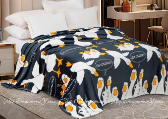 Мягкий флисовый плед Love You Гуси 200х220