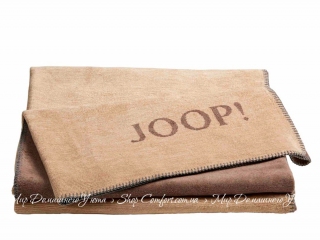 Хлопковый плед JOOP! Melange-Doubleface Cashew-Kastanie 150х200