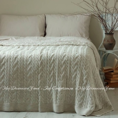Вязаный плед-покрывало LaModno Genova Natural Linen 170х240
